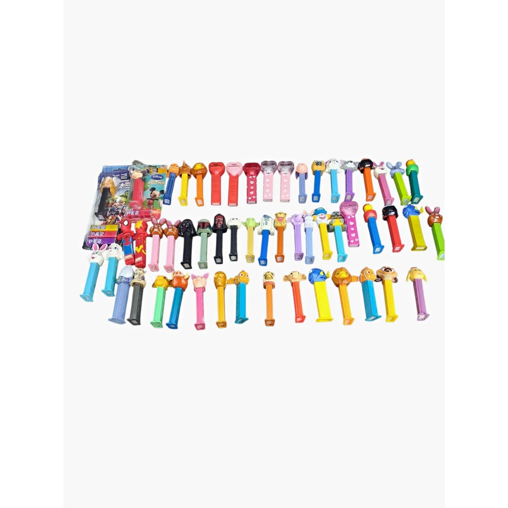 Large 50+ PEZ Dispenser Lot Disney Star Wars Lion King Nemo Marvel Vintage Mix